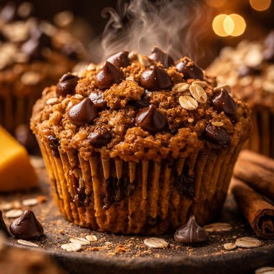 Image of Chocolatey Delight Pumpkin Oat Muffins