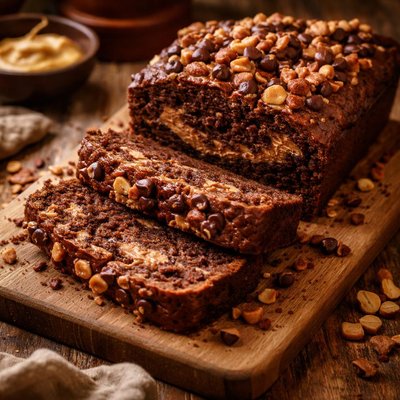 Image of Chocolaty Peanut Butter Banana Bread