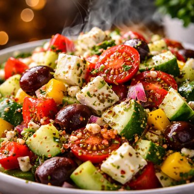 Image of Chopped Greek Salad with Shallot Vinaigrette