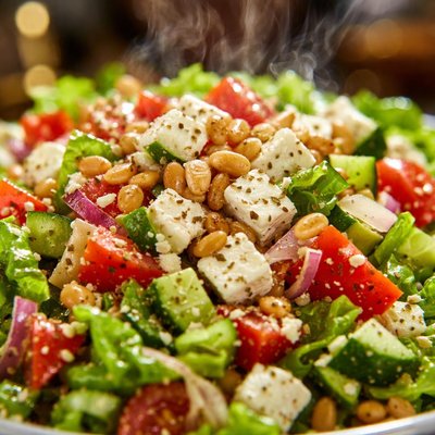 Image of Chopped Salad with Feta and Pine Nuts