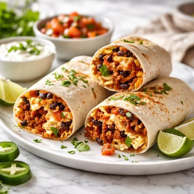 Image of Chorizo Black Bean Breakfast Burritos Oamc