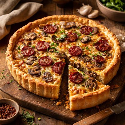 Image of Chorizo Mushroom Quiche