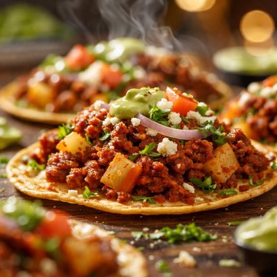 Image of Chorizo Potato Tostadas
