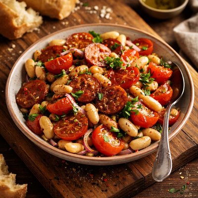 Image of Chorizo Tomato and Cannellini Bean Salad