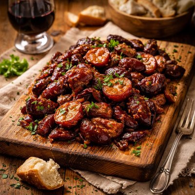 Image of Chorizo with Red Wine Onions and Dates
