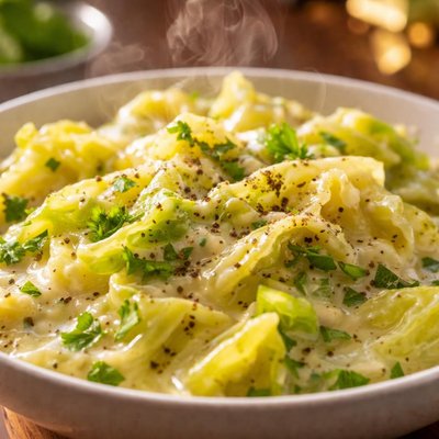 Image of Choux a La Creme Cabbage in Cream