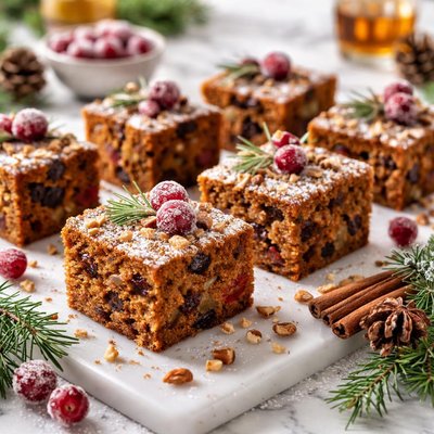 Image of Christmas Bourbon Fruitcake Squares