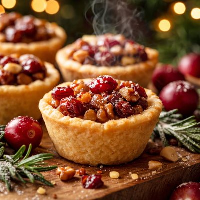 Image of Christmas Cranberry Nut Tassies Mini