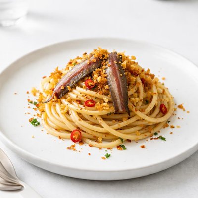 Image of Christmas Eve Spaghetti with Anchovies