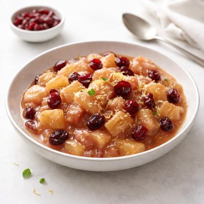 Image of Chunky Apple Rhubarb Sauce with Dried Cranberries