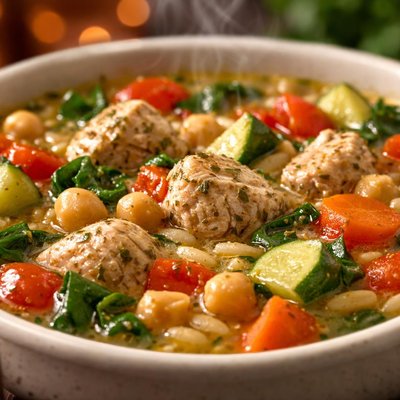 Image of Chunky Chicken Soup Mediterranean Style
