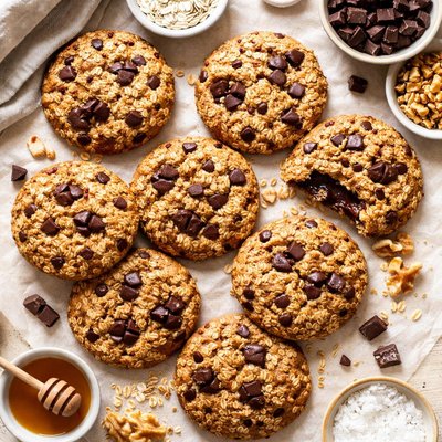 Image of Chunky Chocolate and Oat Cookies