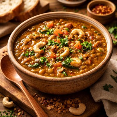 Image of Chunky Lentil Cashew Soup