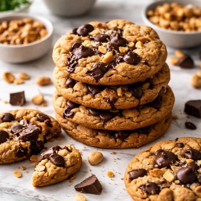 Image of Chunky Peanut Butter Chocolate Chip Cookies
