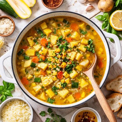 Image of Chunky Summer Squash and Potato Soup