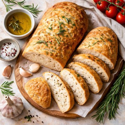Image of Ciabatta with Hints of Rosemary Bread Machine