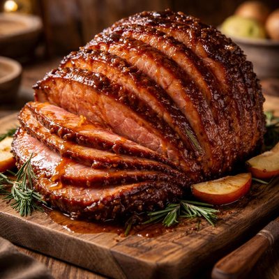 Image of Cider Baked Ham with Brown Sugar Honey Glaze