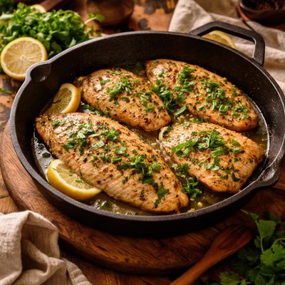 Image of Cilantro Butter Tilapia Skillet Fillets
