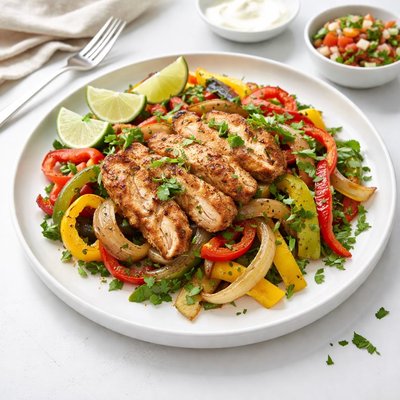 Image of Cilantro Lime Chicken Fajitas with Grilled Onions
