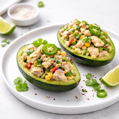 Image of Cilantro Lime Jalapeno Chicken Salad in Avocado Cups