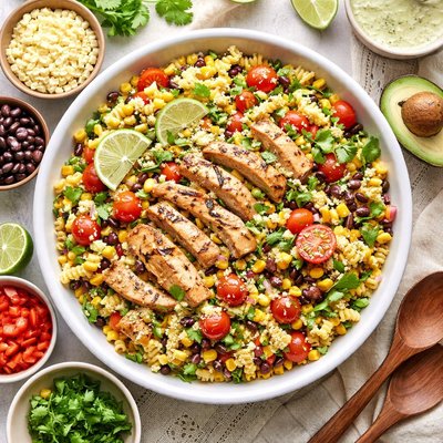 Image of Cilantro Lime Pasta Salad with or Without Chicken