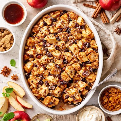 Image of Cinnamon Apple Raisin Bread Pudding