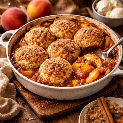 Image of Cinnamon Biscuit Peach Cobbler