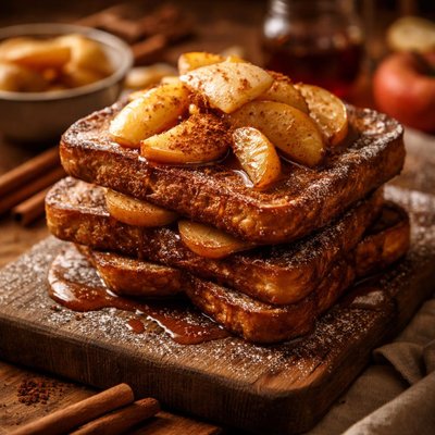 Image of Cinnamon French Toast with Poached Apples