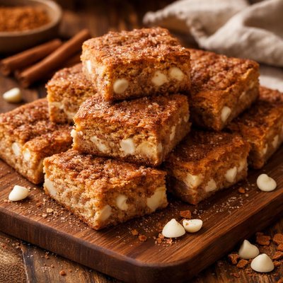 Image of Cinnamon Nutmeg White Chocolate Blondies