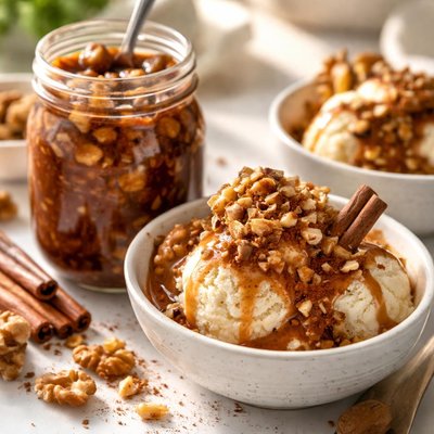 Image of Cinnamon Nutty Sauce for Ice Cream Topping