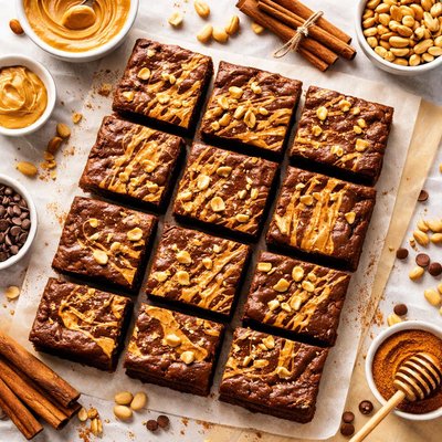 Image of Cinnamon Peanut Butter Brownies