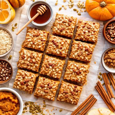 Image of Cinnamon Pumpkin Oatmeal Squares Low Fat