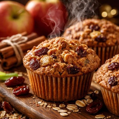 Image of Cinnamon Raisin and Apple Bran Muffins