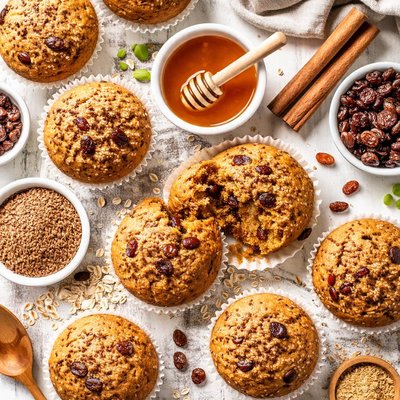 Image of Cinnamon Raisin Flax Muffins
