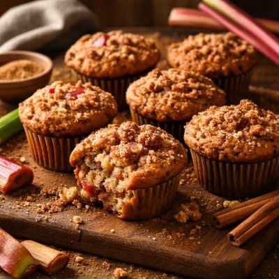 Image of Cinnamon Rhubarb Muffins
