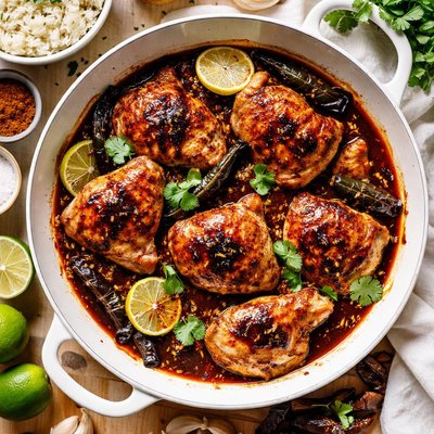 Image of Cinnamon Roasted Chicken with Pasilla Pan Sauce