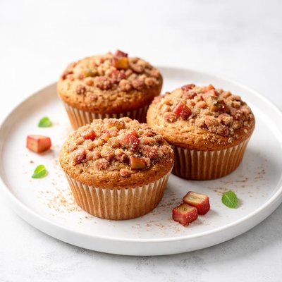Image of Cinnamon Topped Rhubarb Muffins