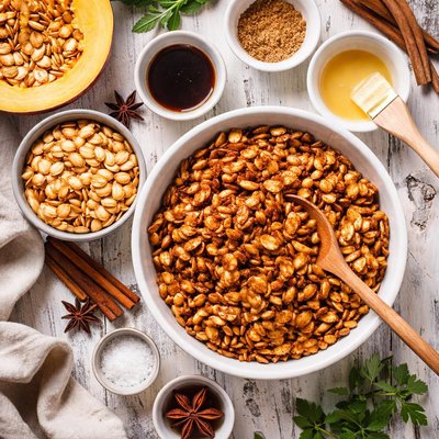 Image of Cinnamon Vanilla Roasted Butternut Squash Seeds