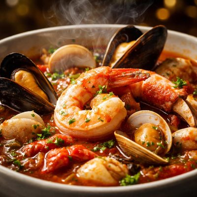 Image of Cioppino Seafood Soup with Fennel and Garlic