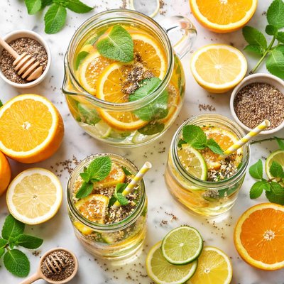 Image of Citrus Chia and Flaxseed Infused Water