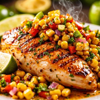 Image of Citrus Chicken with Roasted Corn Relish