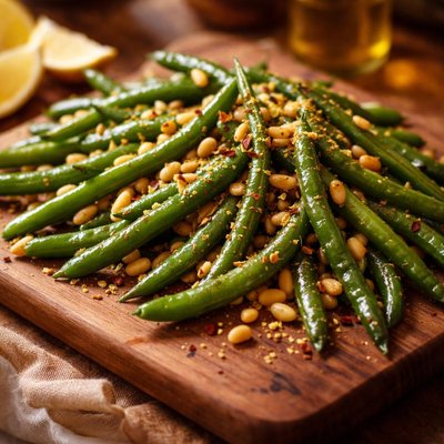 Image of Citrus Green Beans with Pine Nuts