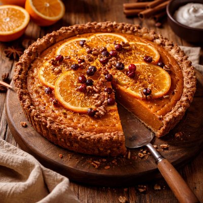 Image of Citrus Pumpkin Pie in a Nutty Crust