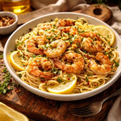 Image of Citrusy Shrimp and Thin Spaghetti