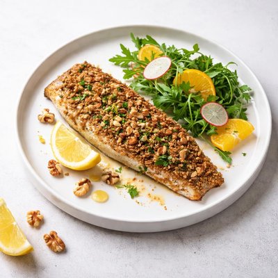 Image of Citrusy Walnut Crusted Rainbow Trout