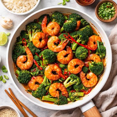 Image of Cl Sichuan Shrimp Stir Fry with Broccoli or Asparagus