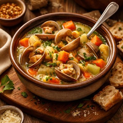 Image of Clam Vegetable Soup Crock Pot