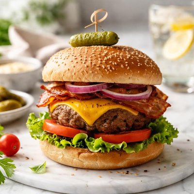 Image of Low Sodium Classic Beef Burger with Bun