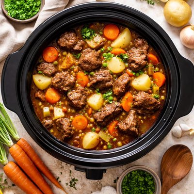 Image of Classic Beef Stew in a Crock Pot