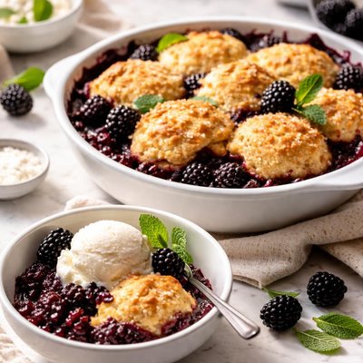 Image of Clásico cobbler de moras sin gluten.